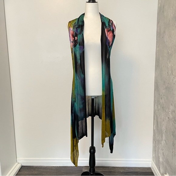 Open Cardigan Sleeveless Viscose Size Medium - Picture 9 of 13